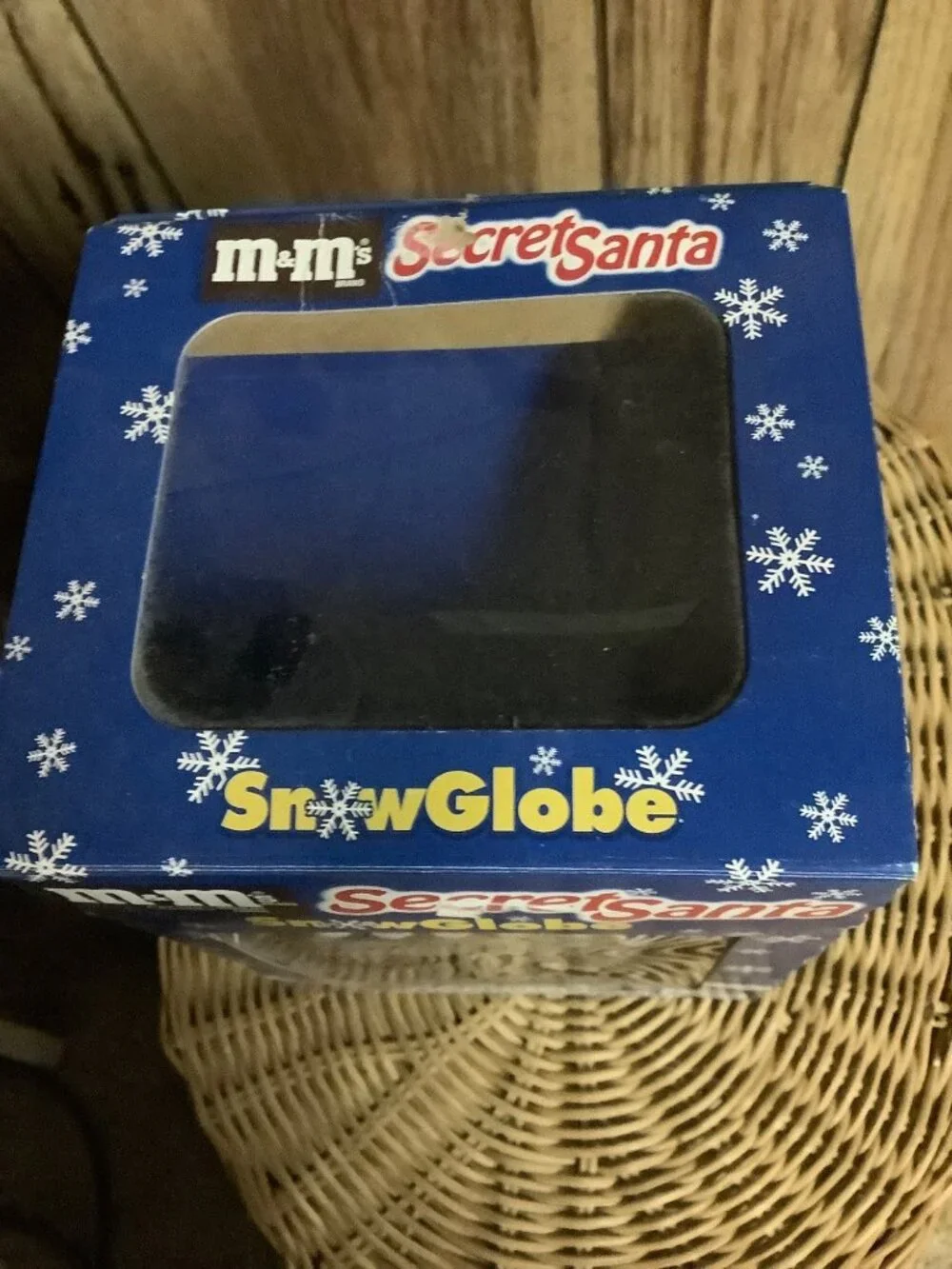 Vintage M&M's Secret Santa Snow Globe -- NIB
